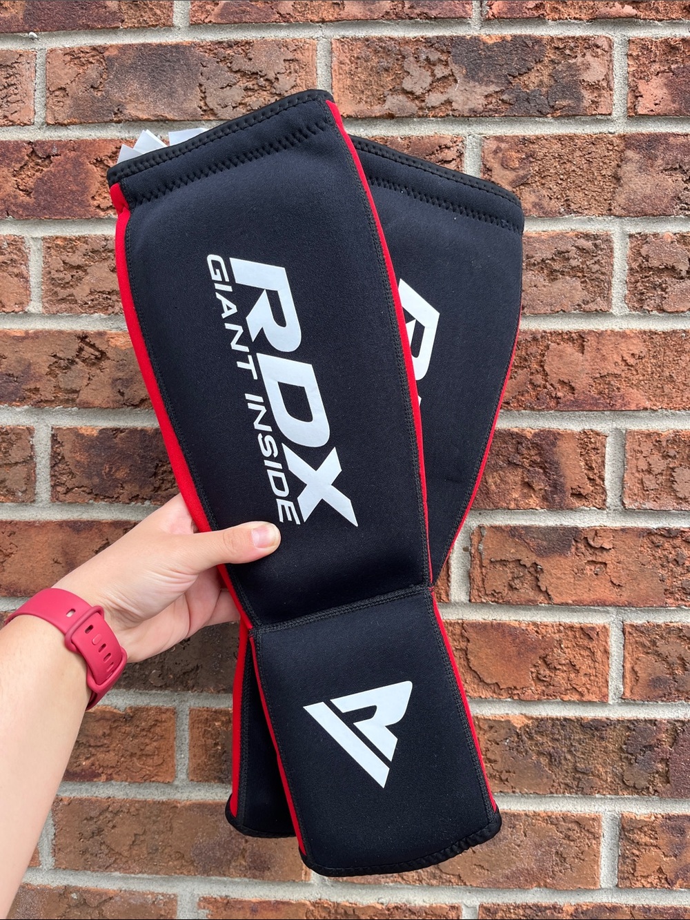 Black & Red Athletic Shin Guards